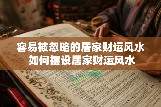 容易被忽略的居家财运风水 如何摆设居家财运风水