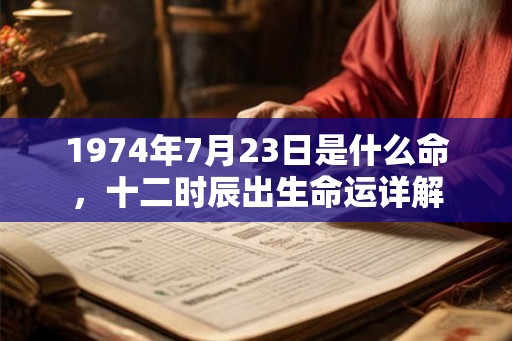 1974年7月23日是什么命,十二时辰出生命运详解 1974年7月23日是什么命,十二时辰出生命运详解
