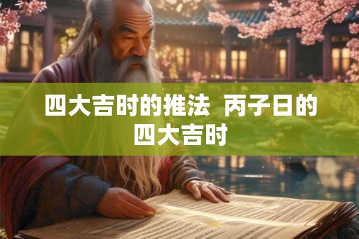 四大吉时的推法  丙子日的四大吉时