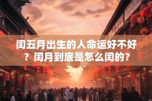 闰五月出生的人命运好不好？闰月到底是怎么闰的？