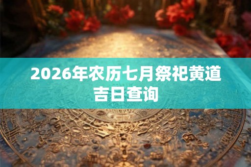 2026年农历七月祭祀黄道吉日查询