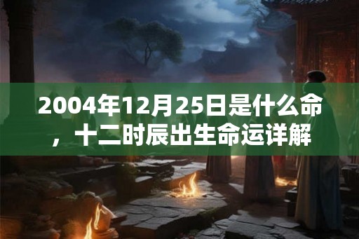 2004年12月25日是什么命，十二时辰出生命运详解