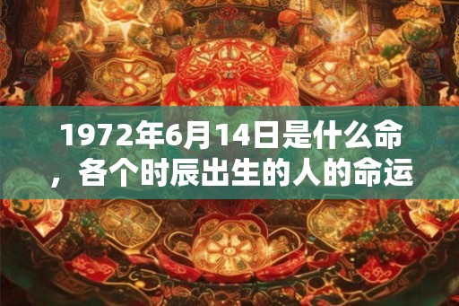 1972年6月14日是什么命，各个时辰出生的人的命运