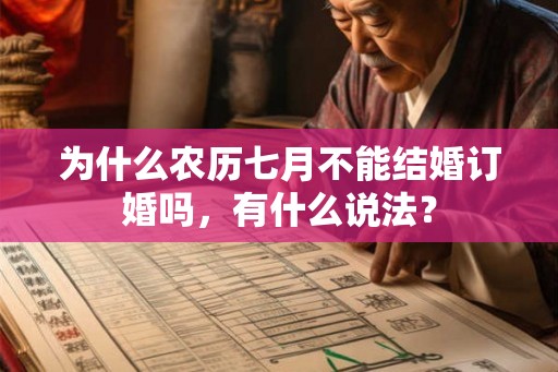 为什么农历七月不能结婚订婚吗，有什么说法？