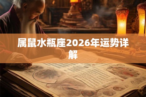 属鼠水瓶座2026年运势详解 属鼠水瓶座2026年运势详解