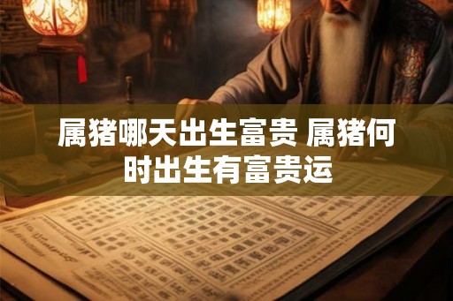 属猪哪天出生富贵 属猪何时出生有富贵运