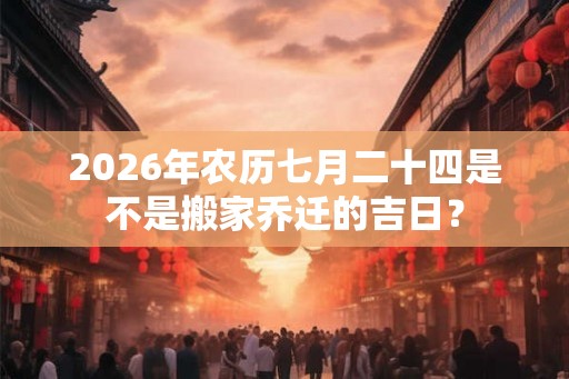 2026年农历七月二十四是不是搬家乔迁的吉日？