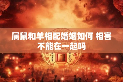 属鼠和羊相配婚姻如何 相害不能在一起吗