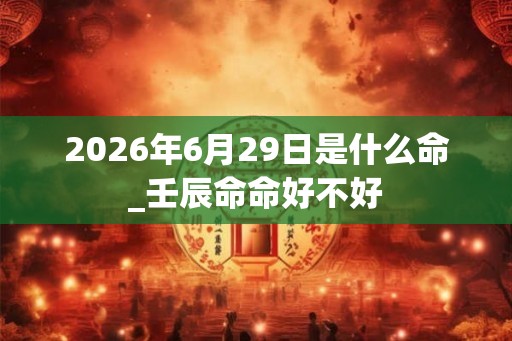 2026年6月29日是什么命_壬辰命命好不好