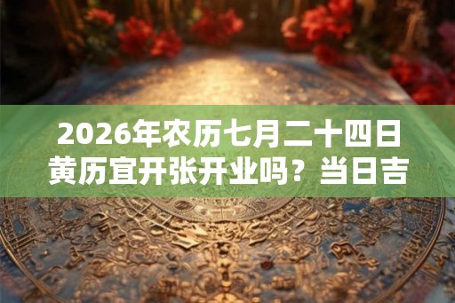2026年农历七月二十四日黄历宜开张开业吗？当日吉凶查询