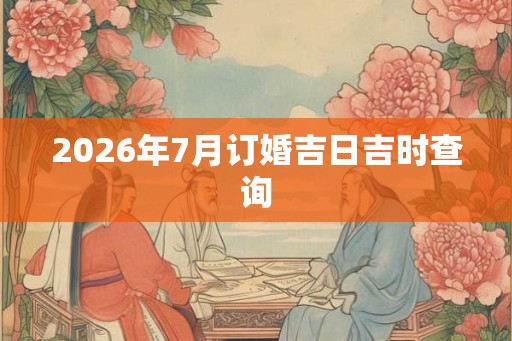 2026年7月订婚吉日吉时查询