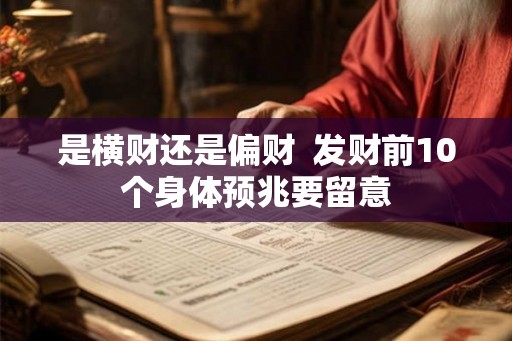 是横财还是偏财  发财前10个身体预兆要留意