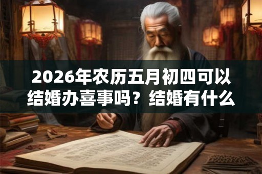 2026年农历五月初四可以结婚办喜事吗？结婚有什么讲究？