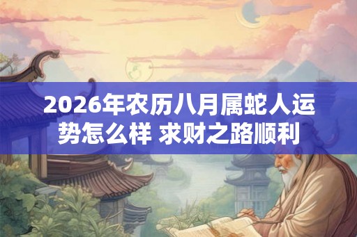 2026年农历八月属蛇人运势怎么样 求财之路顺利