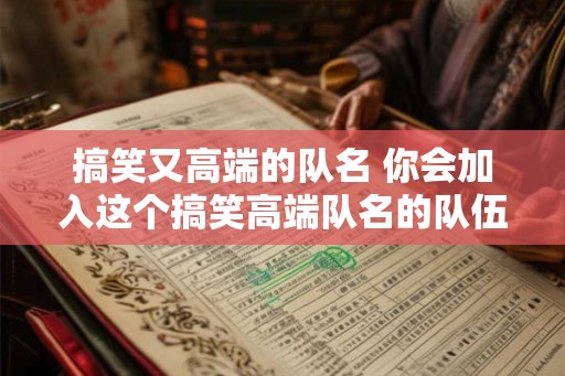搞笑又高端的队名 你会加入这个搞笑高端队名的队伍吗