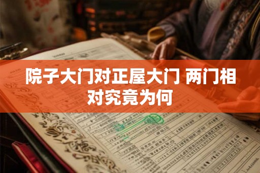 院子大门对正屋大门 两门相对究竟为何