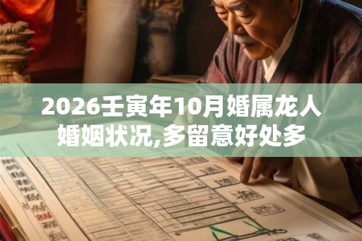 2026壬寅年10月婚属龙人婚姻状况,多留意好处多