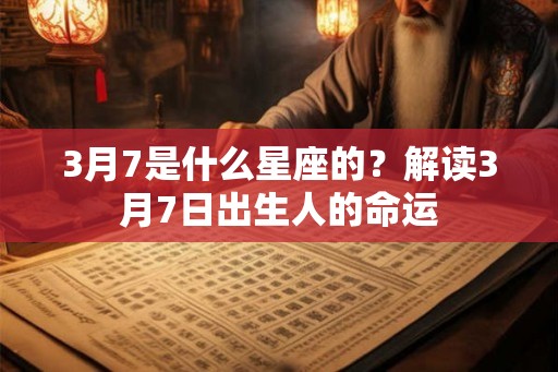 3月7是什么星座的？解读3月7日出生人的命运