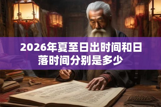 2026年夏至日出时间和日落时间分别是多少