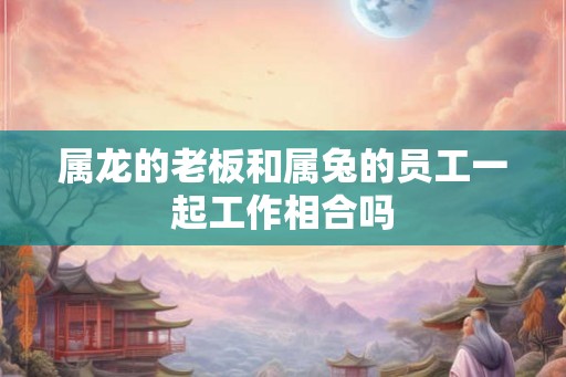 属龙的老板和属兔的员工一起工作相合吗