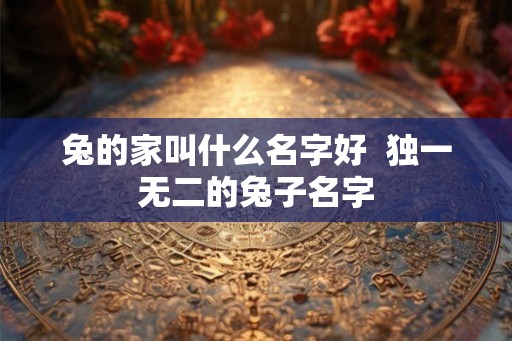 兔的家叫什么名字好  独一无二的兔子名字
