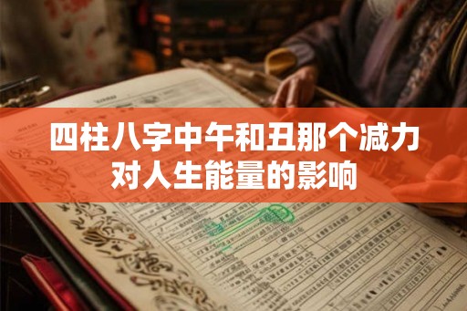 四柱八字中午和丑那个减力对人生能量的影响 四柱八字中午和丑那个减力对人生能量的影响
