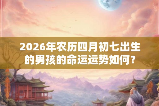 2026年农历四月初七出生的男孩的命运运势如何？