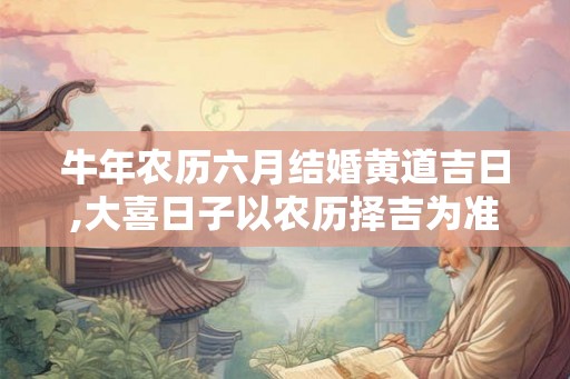 牛年农历六月结婚黄道吉日,大喜日子以农历择吉为准