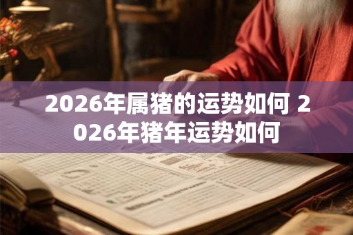 2026年属猪的运势如何 2026年猪年运势如何 2026年属猪的运势如何 2026年猪年运势如何