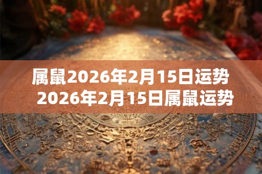 属鼠2026年2月15日运势  2026年2月15日属鼠运势详解
