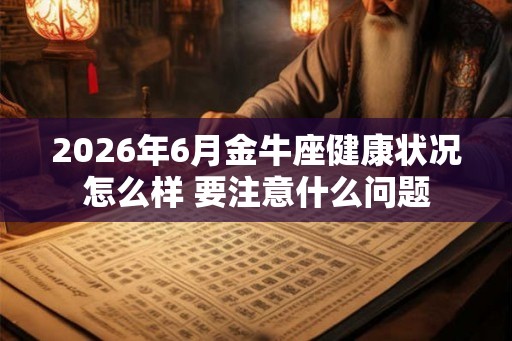 2026年6月金牛座健康状况怎么样 要注意什么问题