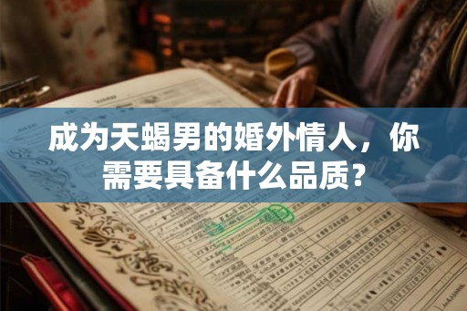 成为天蝎男的婚外情人，你需要具备什么品质？