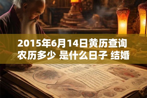 2015年6月14日黄历查询 农历多少 是什么日子 结婚吉时