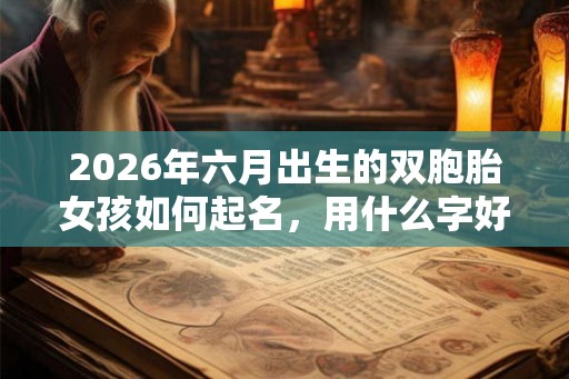 2026年六月出生的双胞胎女孩如何起名，用什么字好