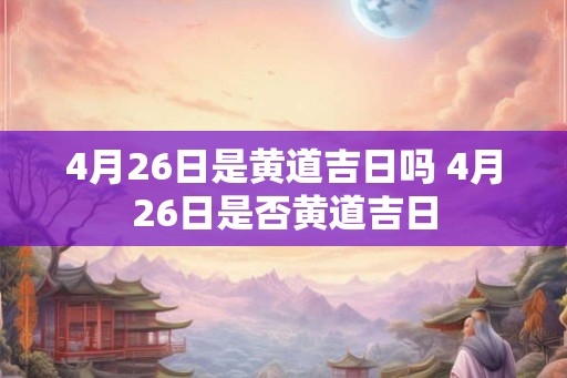 4月26日是黄道吉日吗 4月26日是否黄道吉日