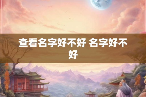 查看名字好不好 名字好不好