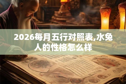 2026每月五行对照表,水兔人的性格怎么样