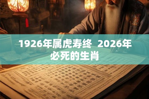 1926年属虎寿终  2026年必死的生肖