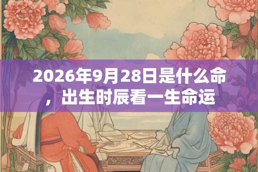 2026年9月28日是什么命,出生时辰看一生命运 2026年9月28日是什么命,出生时辰看一生命运