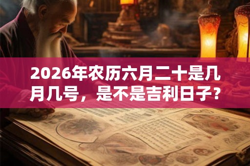 2026年农历六月二十是几月几号，是不是吉利日子？