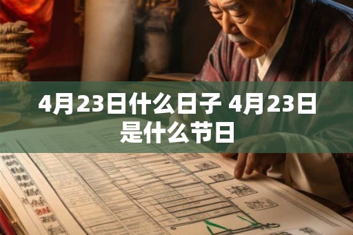 4月23日什么日子 4月23日是什么节日