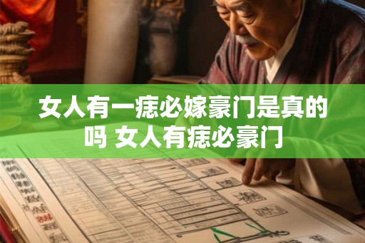 女人有一痣必嫁豪门是真的吗 女人有痣必豪门
