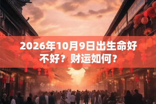 2026年10月9日出生命好不好？财运如何？