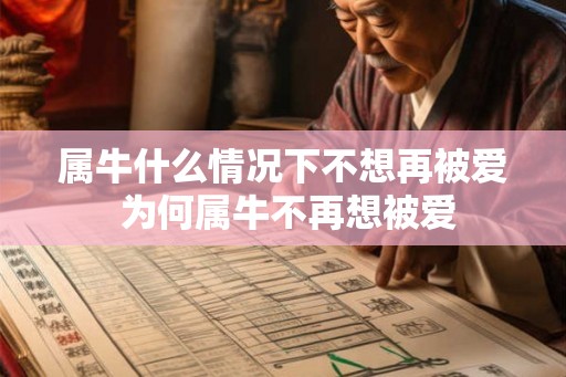 属牛什么情况下不想再被爱 为何属牛不再想被爱