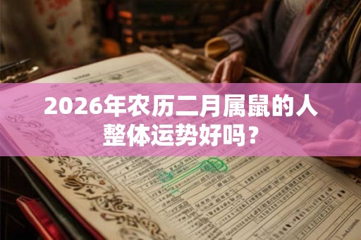 2026年农历二月属鼠的人整体运势好吗？