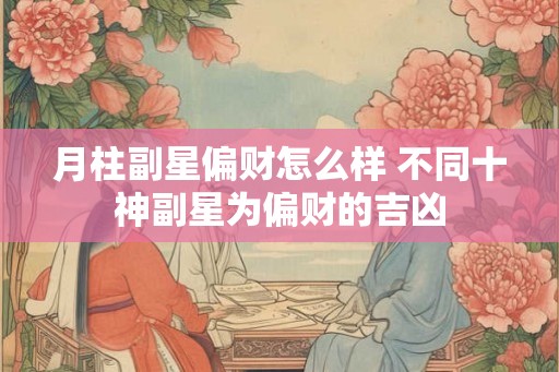 月柱副星偏财怎么样 不同十神副星为偏财的吉凶