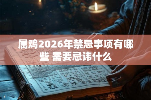 属鸡2026年禁忌事项有哪些 需要忌讳什么