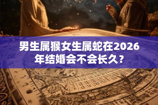 男生属猴女生属蛇在2026年结婚会不会长久？