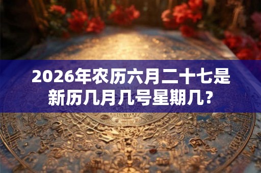 2026年农历六月二十七是新历几月几号星期几? 2026年农历六月二十七是新历几月几号星期几?