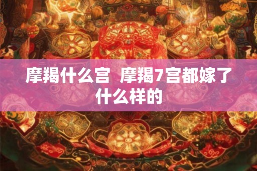 摩羯什么宫  摩羯7宫都嫁了什么样的